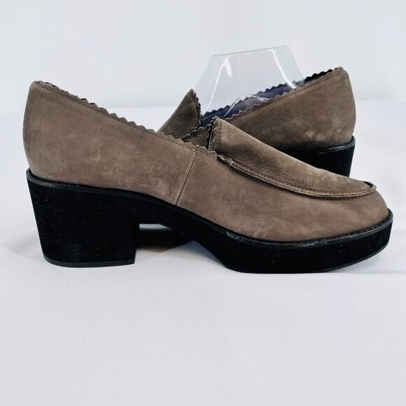 Eileen Fisher Women's Harria Platform Loafer Size 11 In Grey Scalloped Trim - Picture 6 of 14